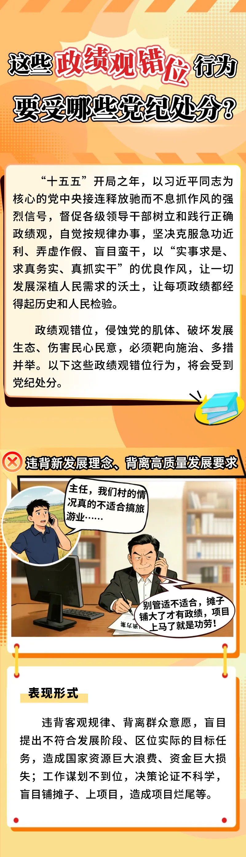 【树立和践行正确政绩观】这些政绩观错位行为要受哪些党纪处分？